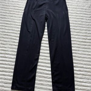 Athleta Black Knit Straight Leg Flat Front Pants Regular Fit Women’s 8